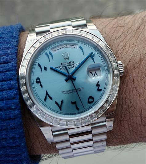 rolex arabic face|Rolex watch with arabic numbers.